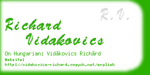 richard vidakovics business card